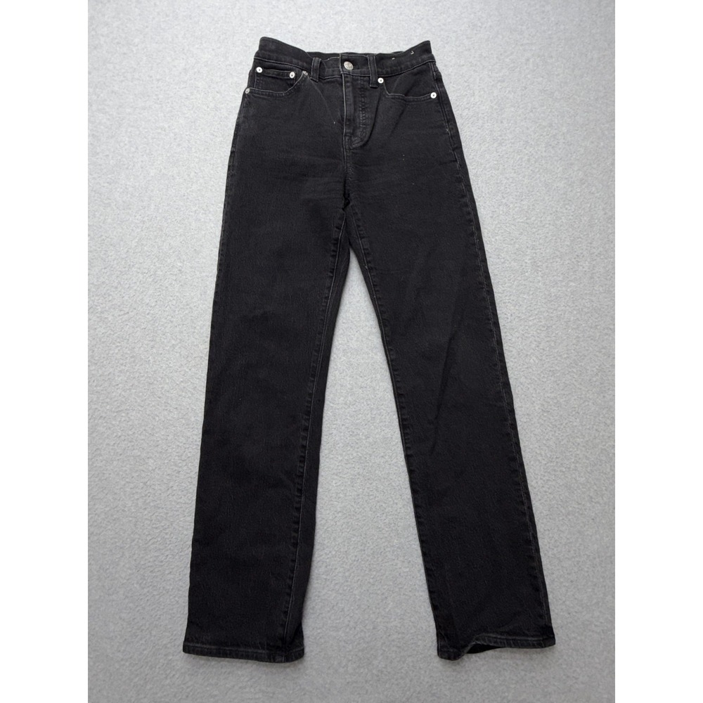 Madewell 90s Straight Jeans Womens 23 Charcoal Wash High Rise Stretch Denim